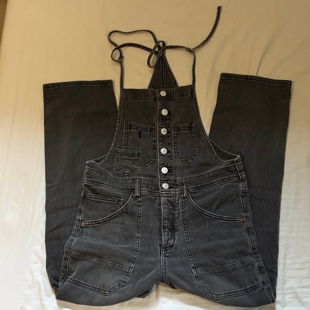 Anthropologie Gray Denim Jumpsuit